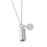 Maxbell Small Cylinder Cremation Urn Necklace Ashes Keepsake for Dog and Cats Ashes  Argent Love