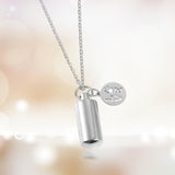 Maxbell Small Cylinder Cremation Urn Necklace Ashes Keepsake for Dog and Cats Ashes  Argent Love
