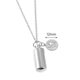 Maxbell Small Cylinder Cremation Urn Necklace Ashes Keepsake for Dog and Cats Ashes  Argent Love