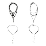 Maxbell Unique Pendant Necklace Charm Chain Necklace for Anniversary Girlfriend Black Star