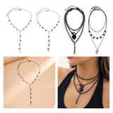 Maxbell Unique Pendant Necklace Charm Chain Necklace for Anniversary Girlfriend Black Star