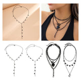 Maxbell Unique Pendant Necklace Charm Chain Necklace for Anniversary Girlfriend Black Star