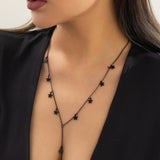 Maxbell Unique Pendant Necklace Charm Chain Necklace for Anniversary Girlfriend Black Star