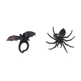 Maxbell 4Pieces Bat Spider Shape rings Personalized Vintage for Halloween Women Men