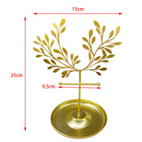 Maxbell Iron Jewelry Stand Earrings Hanging Dresser for Necklaces Brooches Watch Leaf