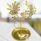 Maxbell Iron Jewelry Stand Earrings Hanging Dresser for Necklaces Brooches Watch Leaf