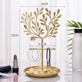 Maxbell Iron Jewelry Stand Earrings Hanging Dresser for Necklaces Brooches Watch Leaf