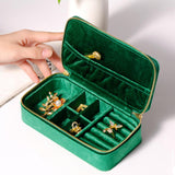 Maxbell Jewelry Box Organizer Dual Zippers Multifunctional for Stud Bracelets Girls Green