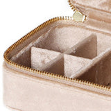 Maxbell Jewelry Box Organizer Dual Zippers Multifunctional for Stud Bracelets Girls Milk coffee color