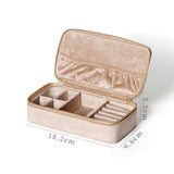 Maxbell Jewelry Box Organizer Dual Zippers Multifunctional for Stud Bracelets Girls Milk coffee color