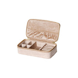 Maxbell Jewelry Box Organizer Dual Zippers Multifunctional for Stud Bracelets Girls Milk coffee color