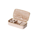Maxbell Jewelry Box Organizer Dual Zippers Multifunctional for Stud Bracelets Girls Milk coffee color