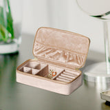 Maxbell Jewelry Box Organizer Dual Zippers Multifunctional for Stud Bracelets Girls Milk coffee color