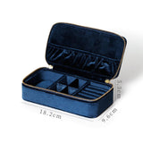 Maxbell Jewelry Box Organizer Dual Zippers Multifunctional for Stud Bracelets Girls Blue