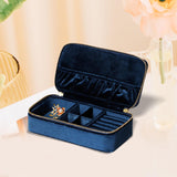 Maxbell Jewelry Box Organizer Dual Zippers Multifunctional for Stud Bracelets Girls Blue