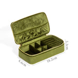 Maxbell Jewelry Box Organizer Dual Zippers Multifunctional for Stud Bracelets Girls Avocado Green