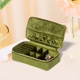 Maxbell Jewelry Box Organizer Dual Zippers Multifunctional for Stud Bracelets Girls Avocado Green