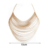 Maxbell Boho Rhinestone Body Chain Multilayer Decoration for Rave Nightclub Prom