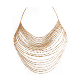 Maxbell Boho Rhinestone Body Chain Multilayer Decoration for Rave Nightclub Prom