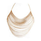 Maxbell Boho Rhinestone Body Chain Multilayer Decoration for Rave Nightclub Prom