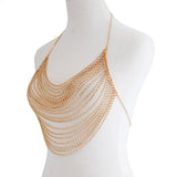 Maxbell Boho Rhinestone Body Chain Multilayer Decoration for Rave Nightclub Prom