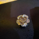 Maxbell Rose Flower Brooch Pins Elegant Floral Pins Exquisite for Party Suit Banquet White