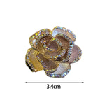 Maxbell Rose Flower Brooch Pins Elegant Floral Pins Exquisite for Party Suit Banquet White
