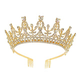Maxbell Crown Hair Accessories Princess Tiara Wedding Tiara for Prom Christmas Style B