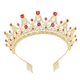 Maxbell Crown Hair Accessories Princess Tiara Wedding Tiara for Prom Christmas Style C