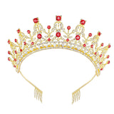 Maxbell Crown Hair Accessories Princess Tiara Wedding Tiara for Prom Christmas Style C