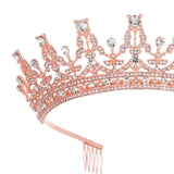 Maxbell Crown Hair Accessories Princess Tiara Wedding Tiara for Prom Christmas Style D
