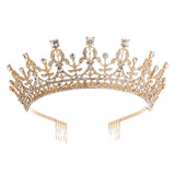Maxbell Crown Hair Accessories Princess Tiara Wedding Tiara for Prom Christmas Style E