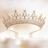 Maxbell Crown Hair Accessories Princess Tiara Wedding Tiara for Prom Christmas Style E