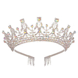 Maxbell Crown Hair Accessories Princess Tiara Wedding Tiara for Prom Christmas Style F