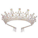 Maxbell Crown Hair Accessories Princess Tiara Wedding Tiara for Prom Christmas Style F