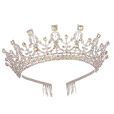 Maxbell Crown Hair Accessories Princess Tiara Wedding Tiara for Prom Christmas Style F