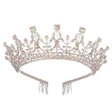 Maxbell Crown Hair Accessories Princess Tiara Wedding Tiara for Prom Christmas Style F