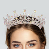 Maxbell Crown Hair Accessories Princess Tiara Wedding Tiara for Prom Christmas Style F