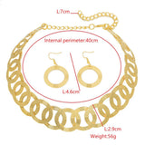 Maxbell Geometric Choker Earrings Set Retro Irregular Round Elegant Alloy for Women Aureate