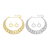 Maxbell Geometric Choker Earrings Set Retro Irregular Round Elegant Alloy for Women Aureate