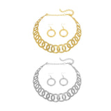 Maxbell Geometric Choker Earrings Set Retro Irregular Round Elegant Alloy for Women Aureate