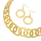 Maxbell Geometric Choker Earrings Set Retro Irregular Round Elegant Alloy for Women Aureate