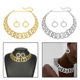 Maxbell Geometric Choker Earrings Set Retro Irregular Round Elegant Alloy for Women Aureate