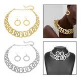Maxbell Geometric Choker Earrings Set Retro Irregular Round Elegant Alloy for Women Aureate