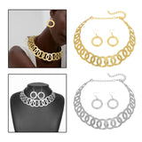 Maxbell Geometric Choker Earrings Set Retro Irregular Round Elegant Alloy for Women Aureate