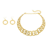 Maxbell Geometric Choker Earrings Set Retro Irregular Round Elegant Alloy for Women Aureate