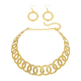 Maxbell Geometric Choker Earrings Set Retro Irregular Round Elegant Alloy for Women Aureate