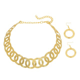 Maxbell Geometric Choker Earrings Set Retro Irregular Round Elegant Alloy for Women Aureate