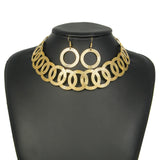 Maxbell Geometric Choker Earrings Set Retro Irregular Round Elegant Alloy for Women Aureate