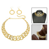 Maxbell Geometric Choker Earrings Set Retro Irregular Round Elegant Alloy for Women Aureate